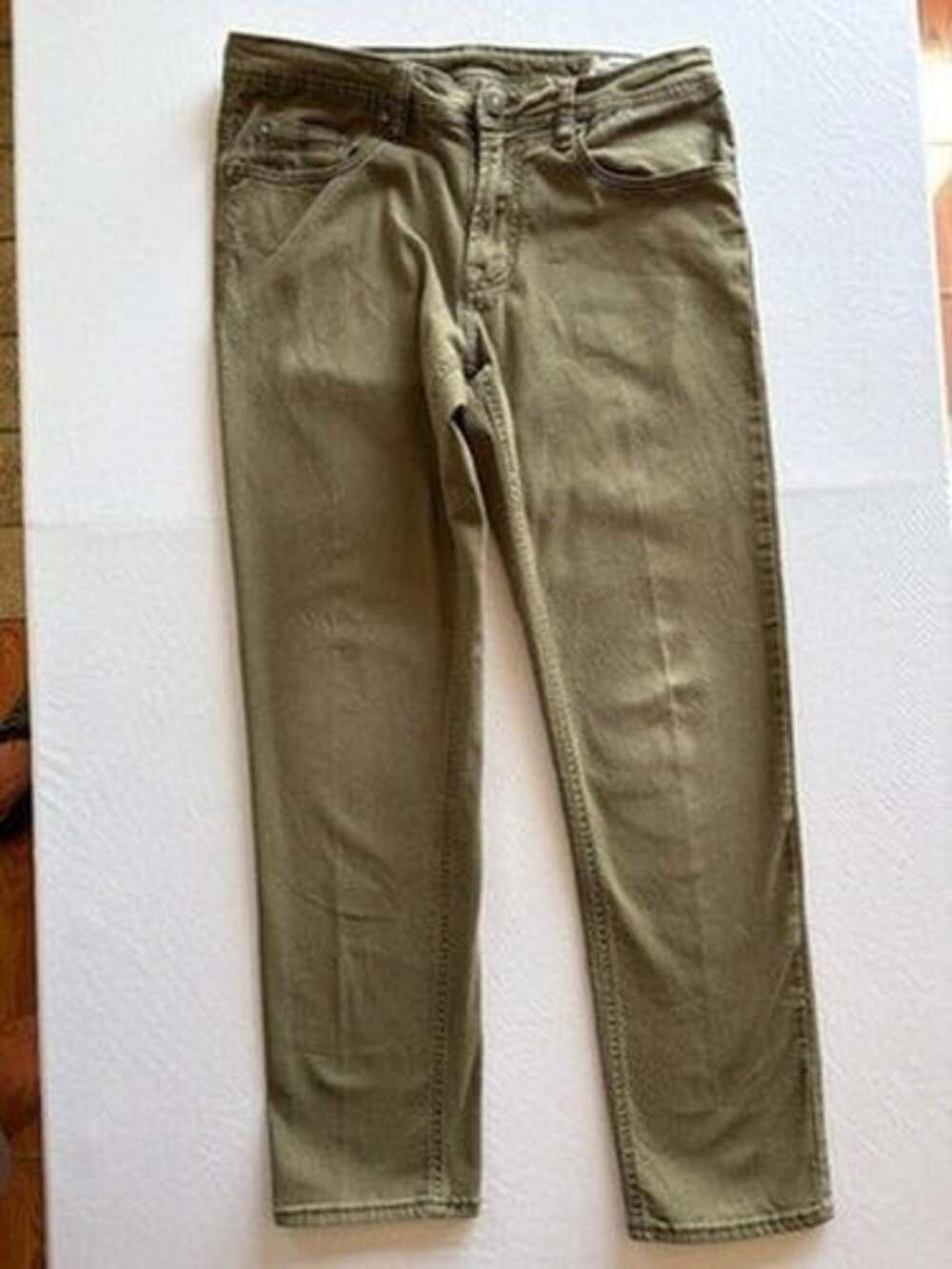 Arizona Jean Co. Jeans Archer Mens 32x30 Green Rivet Detailing Straight Leg